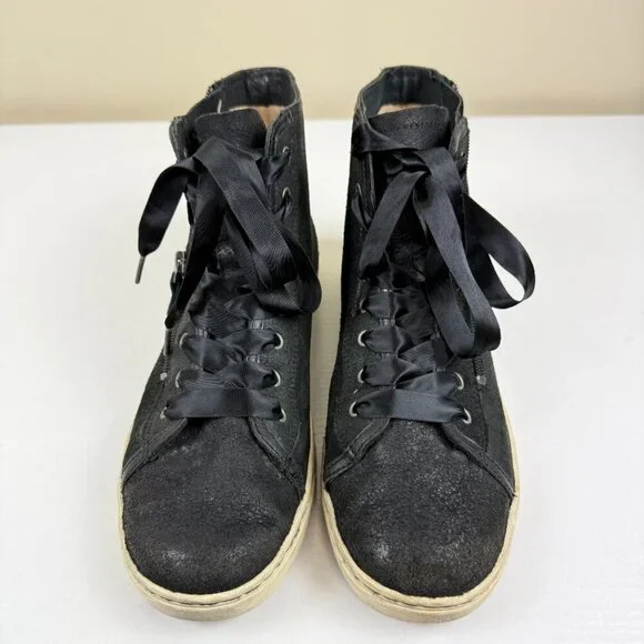 UGG Blaney Crystal High Top Leather Sneakers S/N 1008490 - Picture 4 of 12